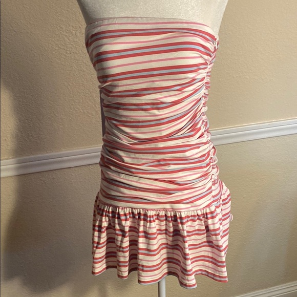 Princess Polly Strapless Dress in Pink and White Stripes - Picture 4 of 10